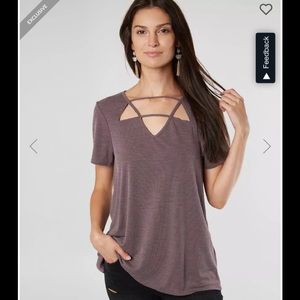 BKE Cut Out Neckline Top